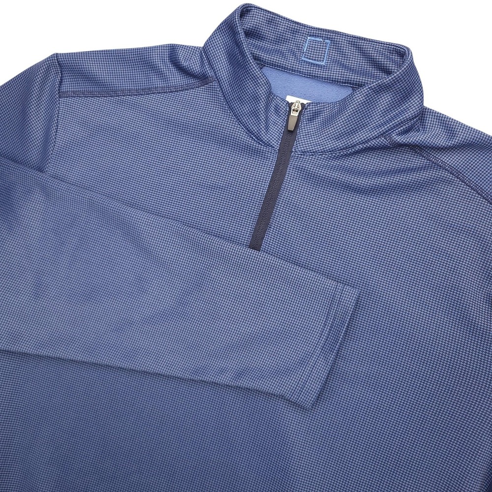 Callaway Jacket Mens XL Blue Check 1/4 Zip Fleece Lined‎ Golf Pullover Top